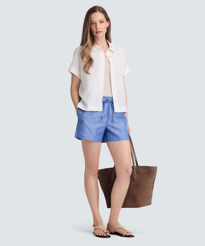 Women’s Merino Linen Short Sleeve Shirt
