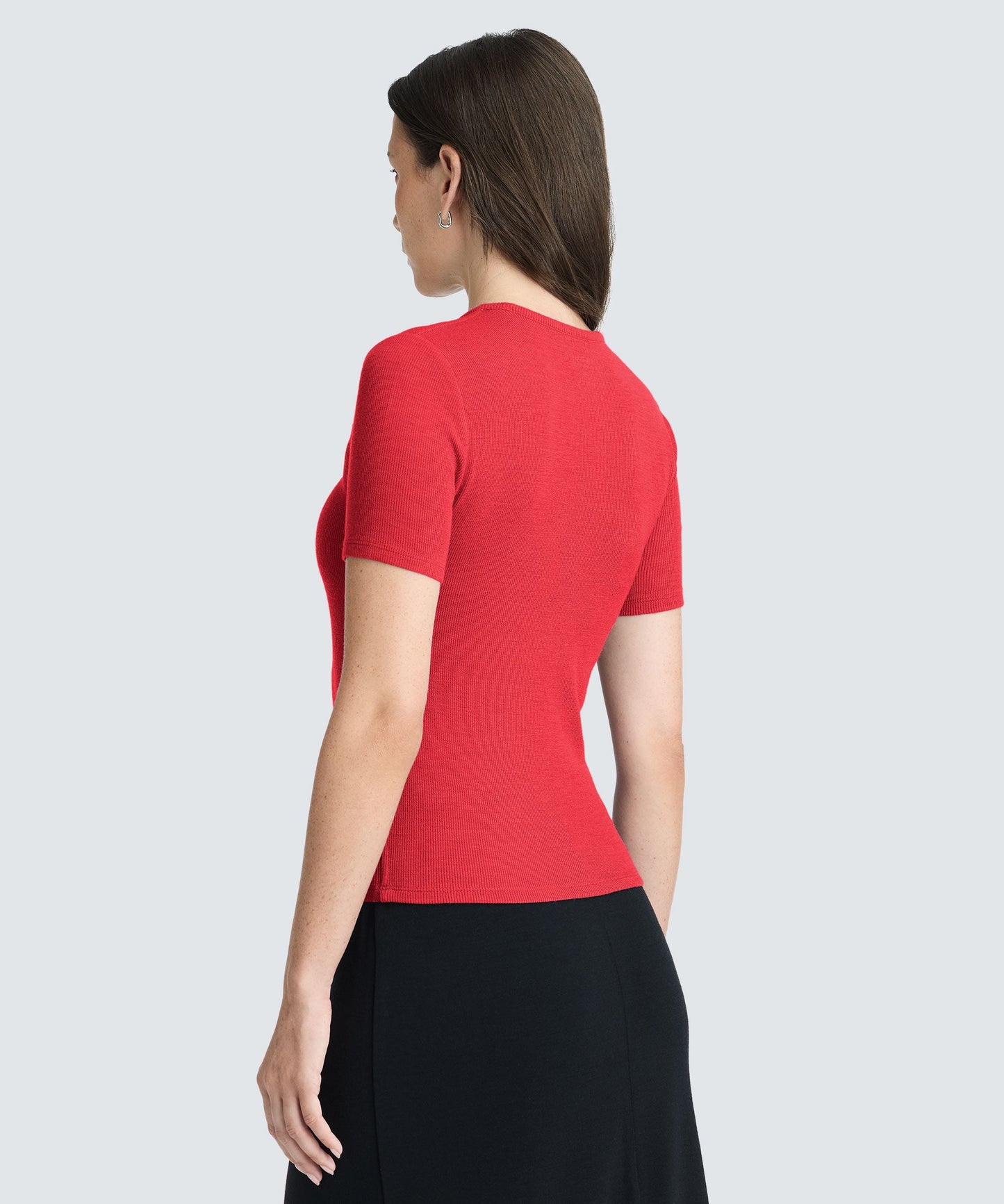 Women's Rib Fitted Crew Neck T-Shirt