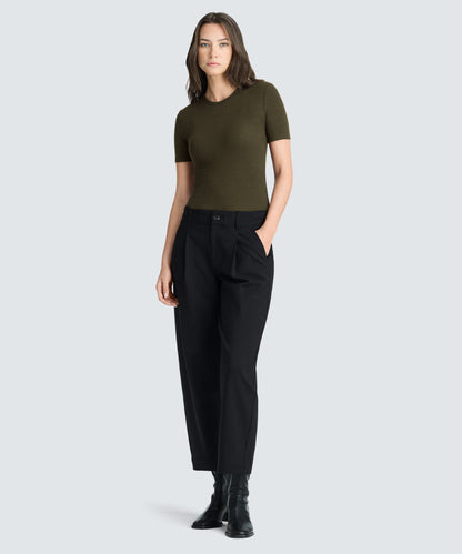 Women's Rib Fitted Crew Neck T-Shirt