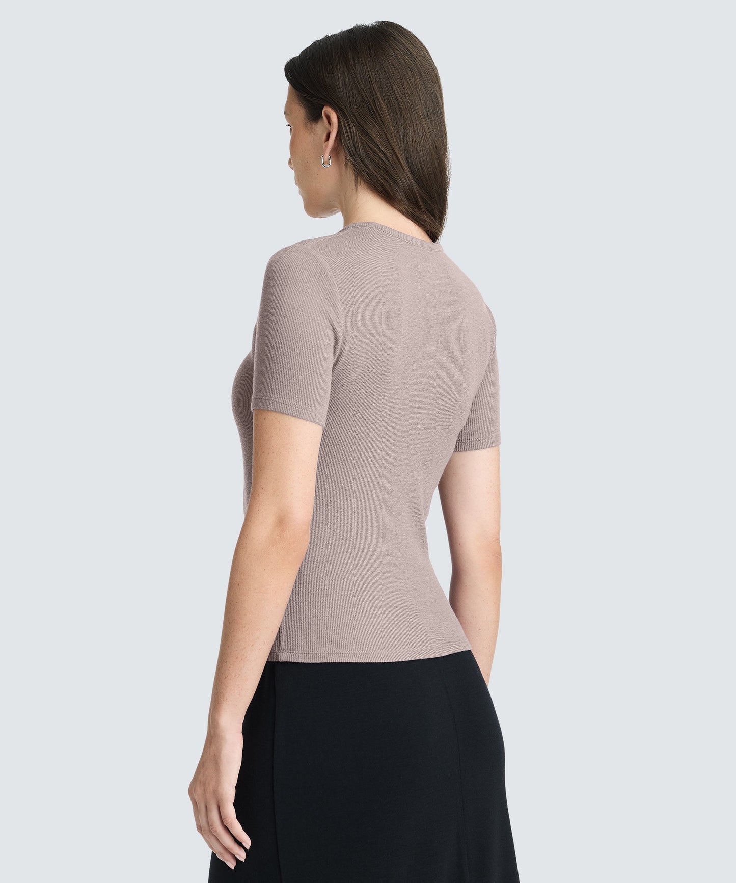 Women's Rib Fitted Crew Neck T-Shirt