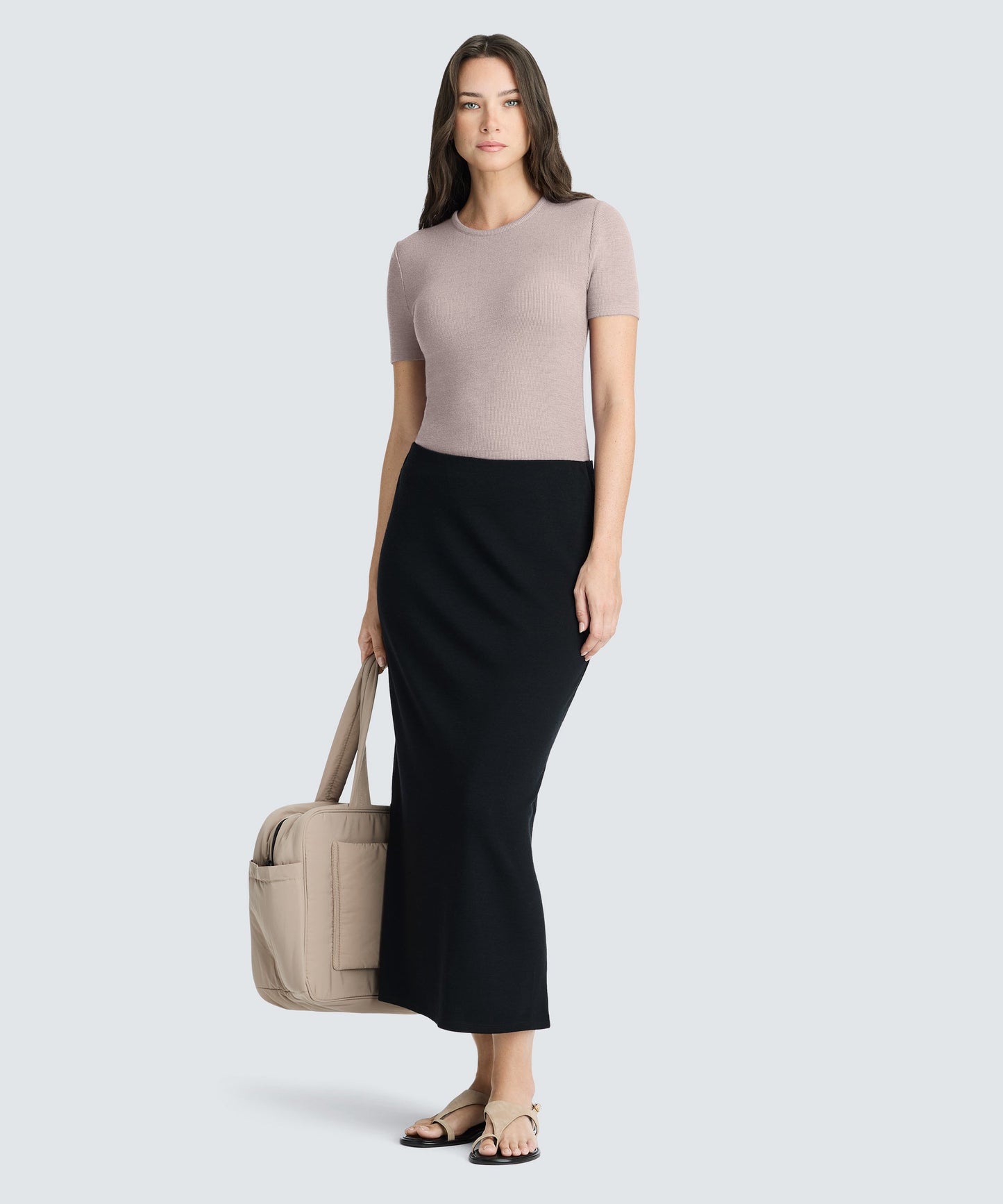Women's Rib Fitted Crew Neck T-Shirt