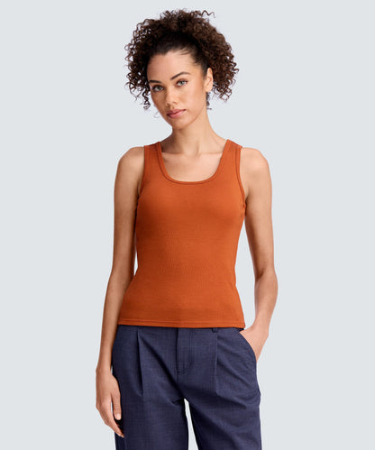Women's Merino Rib Scoop Neck Tank