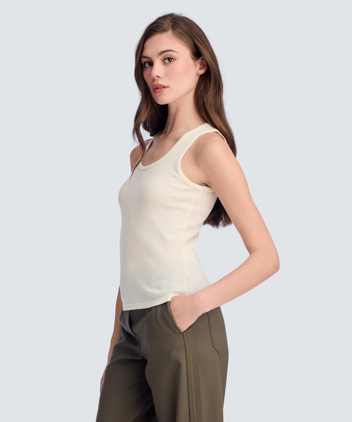 Women's Merino Rib Scoop Neck Tank