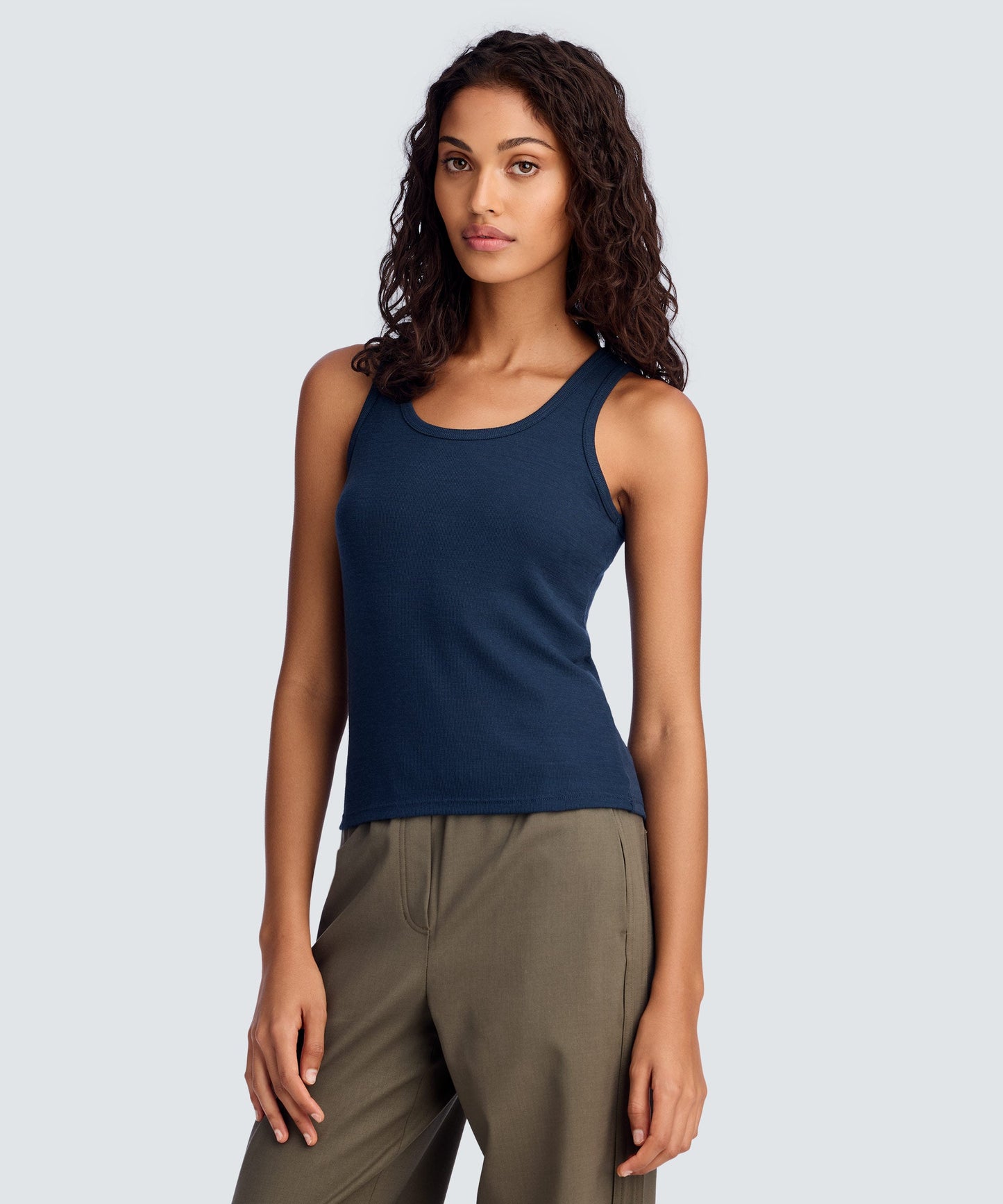 Women's Merino Rib Scoop Neck Tank