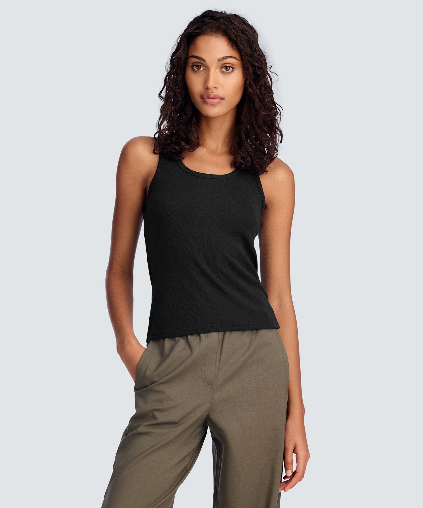 Women's Merino Rib Scoop Neck Tank