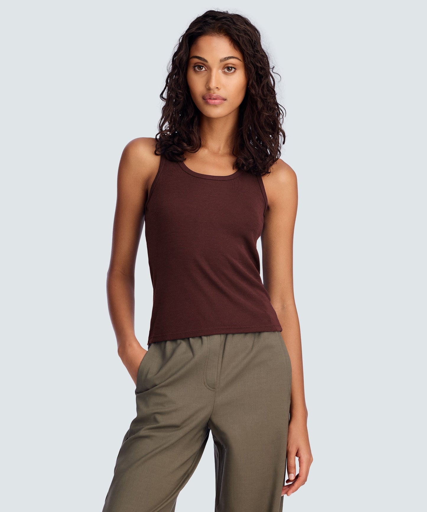 Women's Merino Rib Scoop Neck Tank