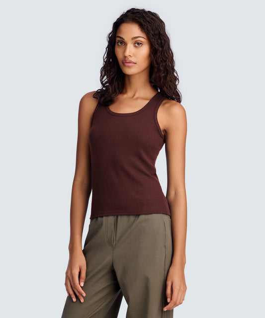 Women's Merino Rib Scoop Neck Tank
