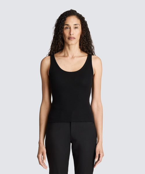 Women's Petite Merino Rib Scoop Neck Tank