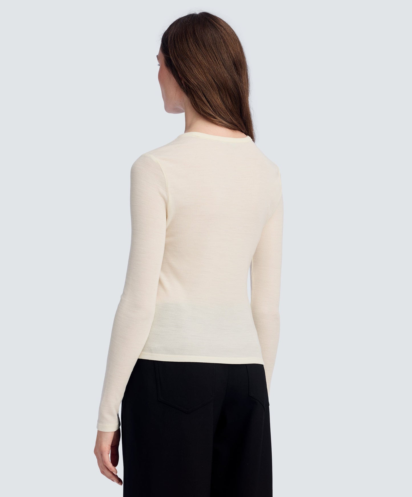 Women's Rib Fitted Long Sleeve Crew