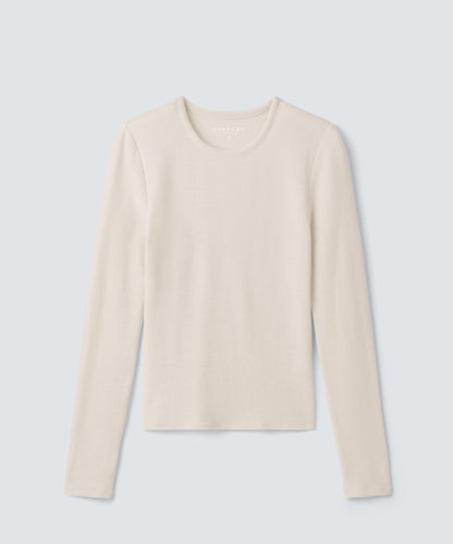 Women's Rib Fitted Long Sleeve Crew
