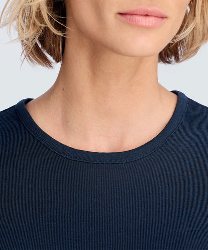 Women's Rib Fitted Long Sleeve Crew