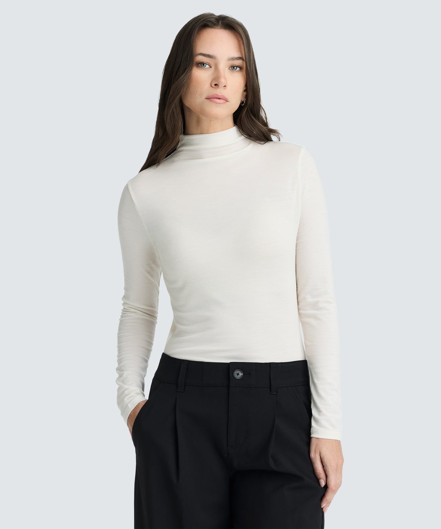Women's Merino Mock Neck Top