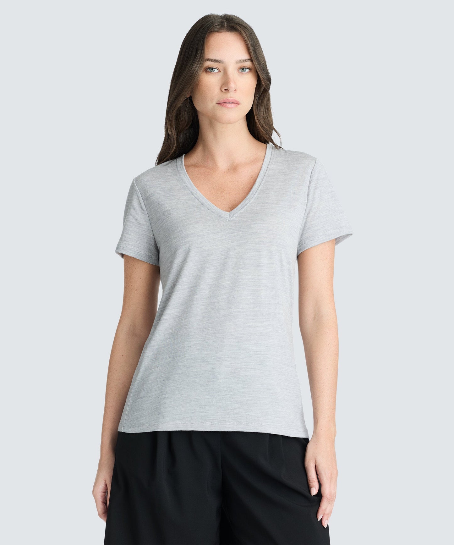 Women's Petite Merino V-Neck T-Shirt