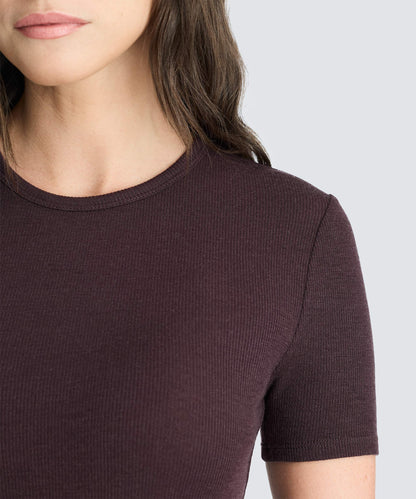 Women's Rib Fitted Crew Neck T-Shirt