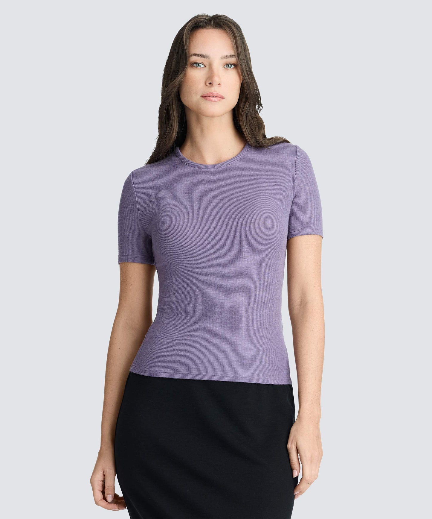 Women's Rib Fitted Crew Neck T-Shirt