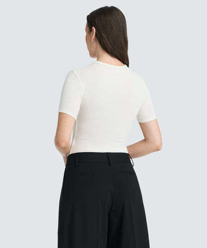 Women's Rib Fitted Crew Neck T-Shirt