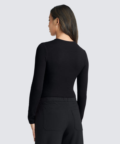 Women's Rib Fitted Long Sleeve Crew