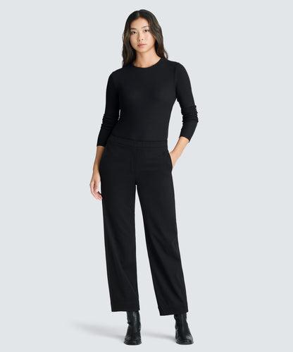 Women's Rib Fitted Long Sleeve Crew