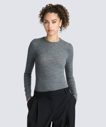 Women's Rib Fitted Long Sleeve Crew