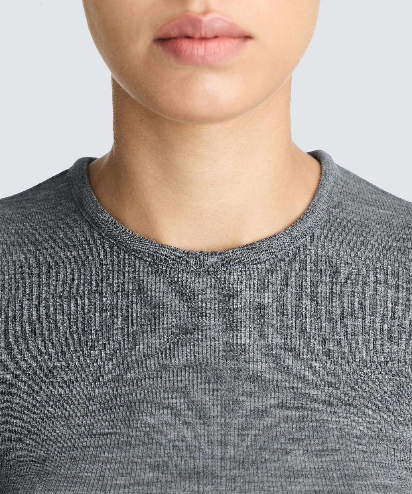 Women's Rib Fitted Long Sleeve Crew