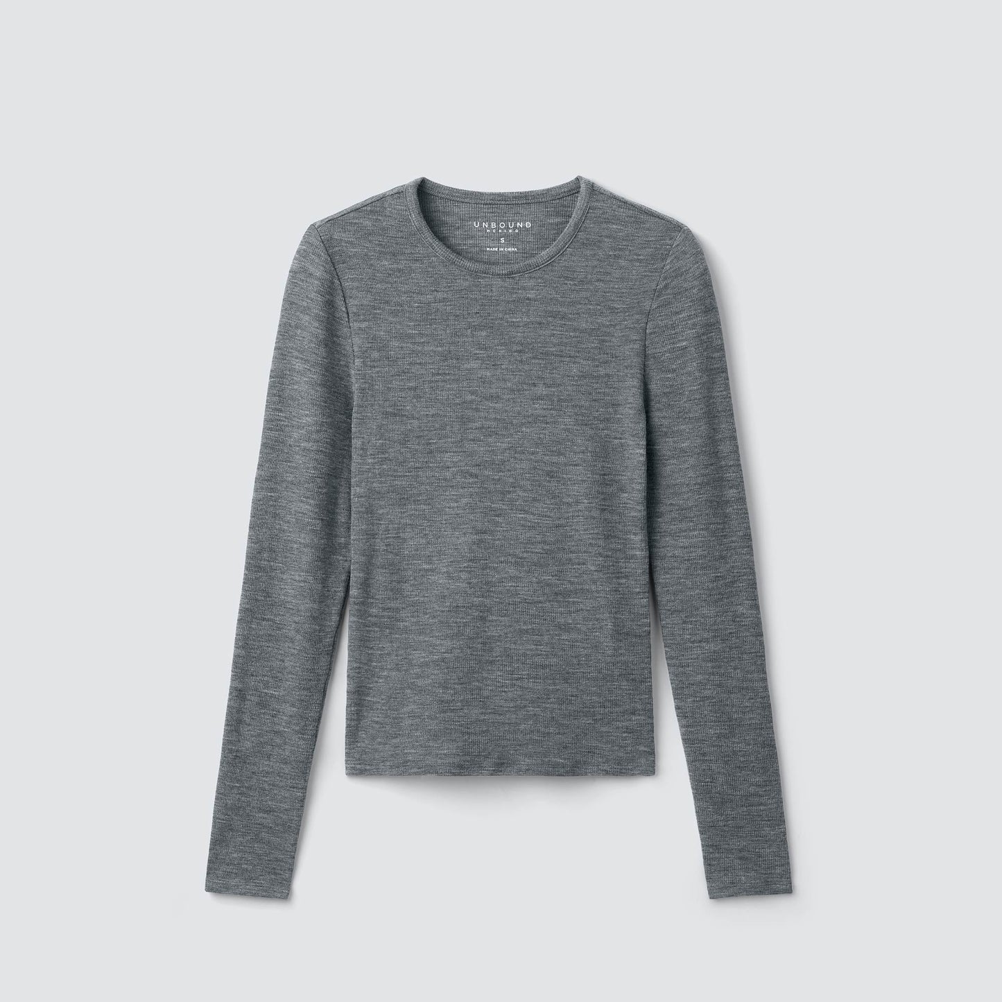 Women's Rib Fitted Long Sleeve Crew
