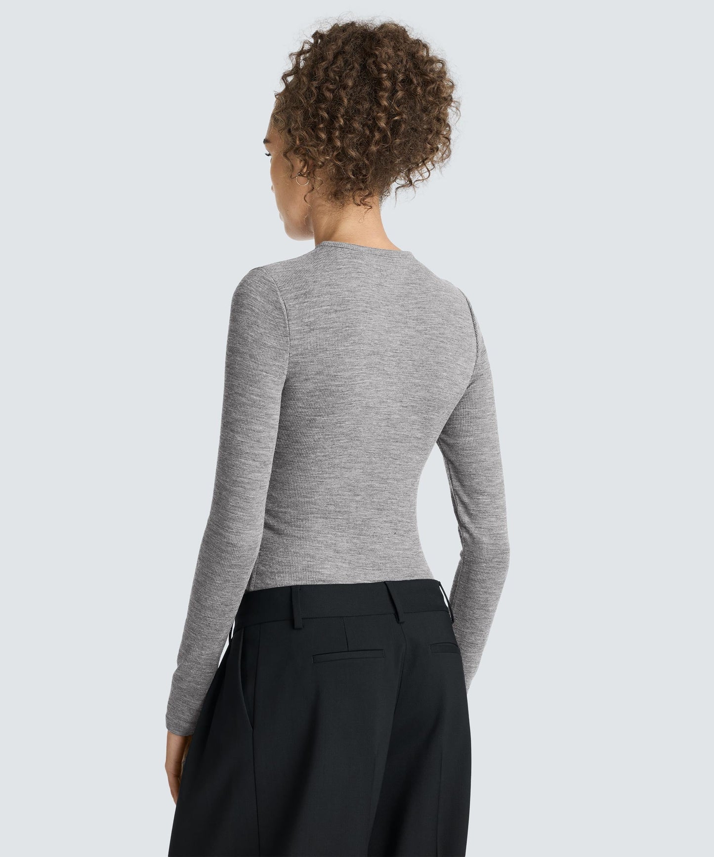 Women's Rib Fitted Long Sleeve Crew