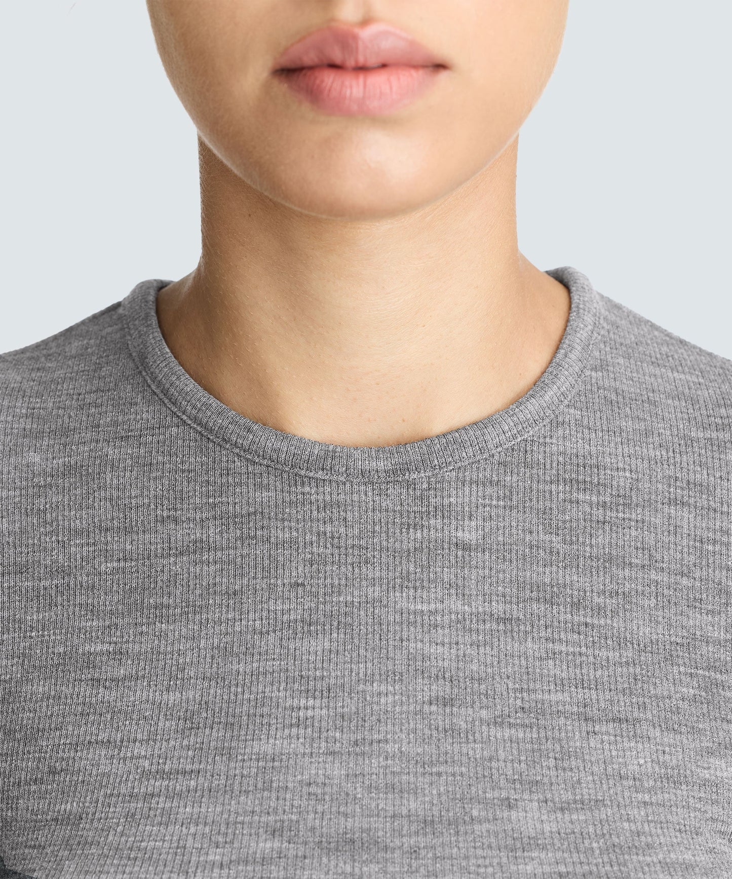Women's Rib Fitted Long Sleeve Crew