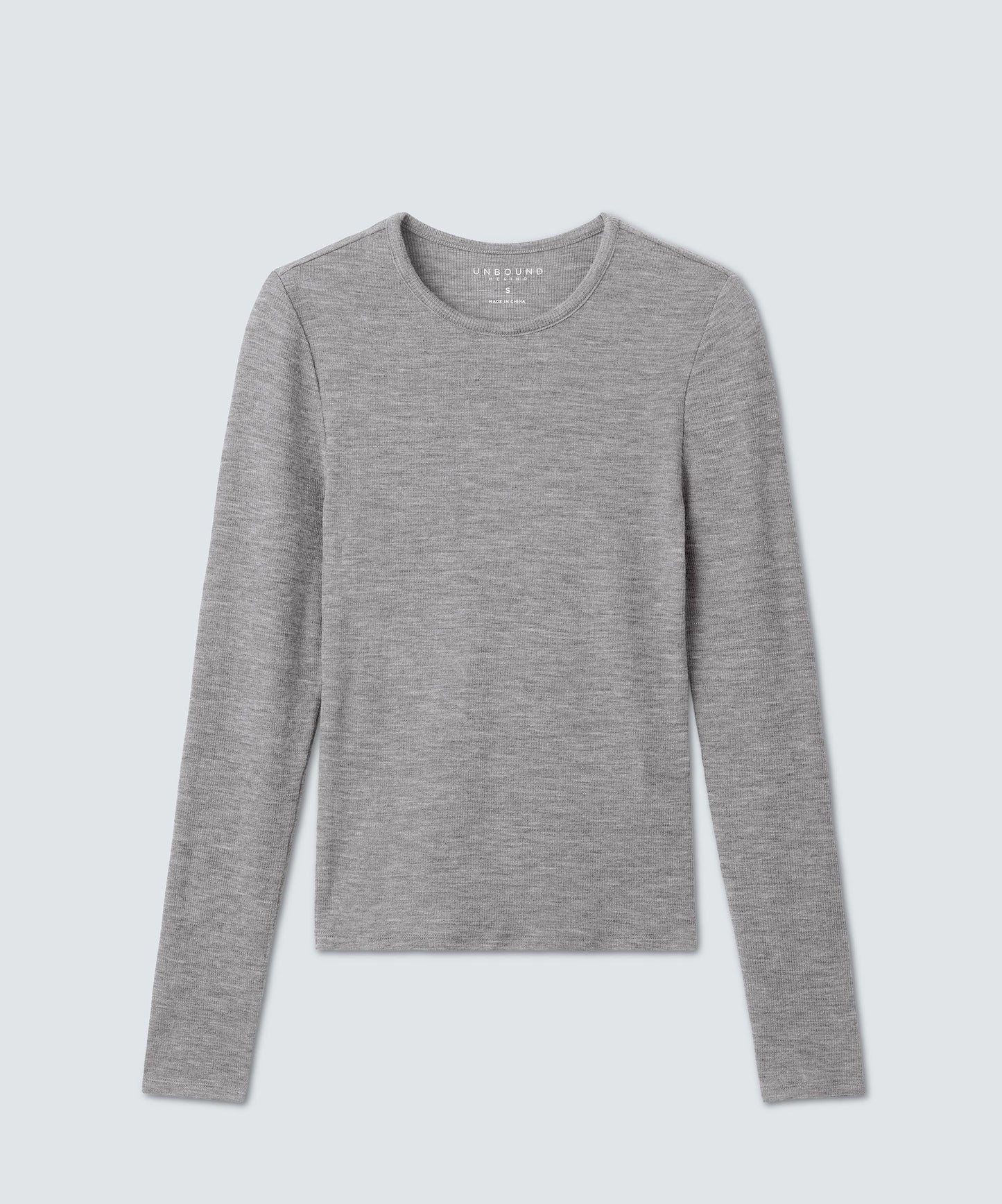 Women's Rib Fitted Long Sleeve Crew