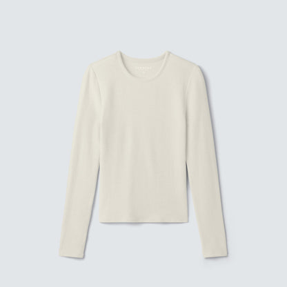 Women's Rib Fitted Long Sleeve Crew