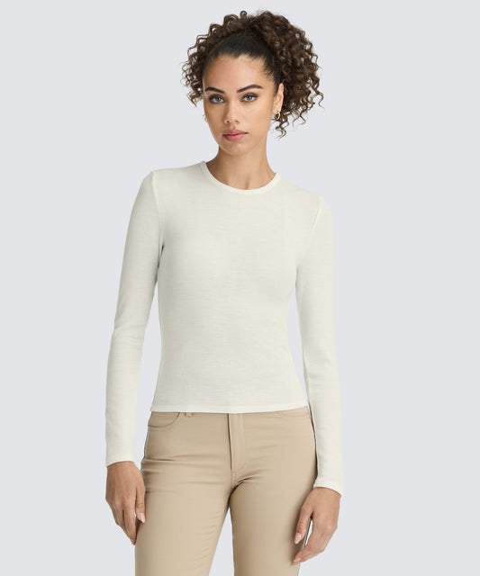 Women's Rib Fitted Long Sleeve Crew
