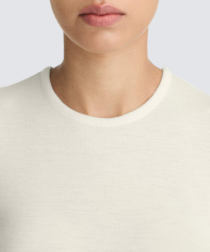 Women's Rib Fitted Long Sleeve Crew