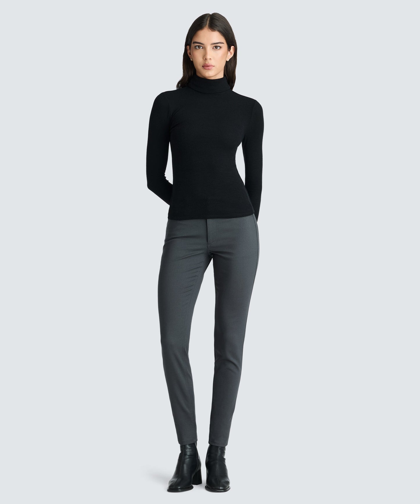 Women's Rib Turtle Neck Long Sleeve