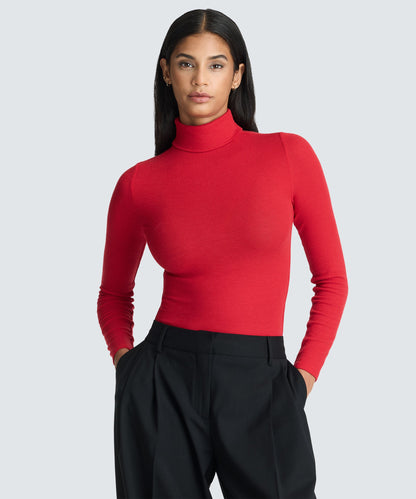 Women's Rib Turtle Neck Long Sleeve
