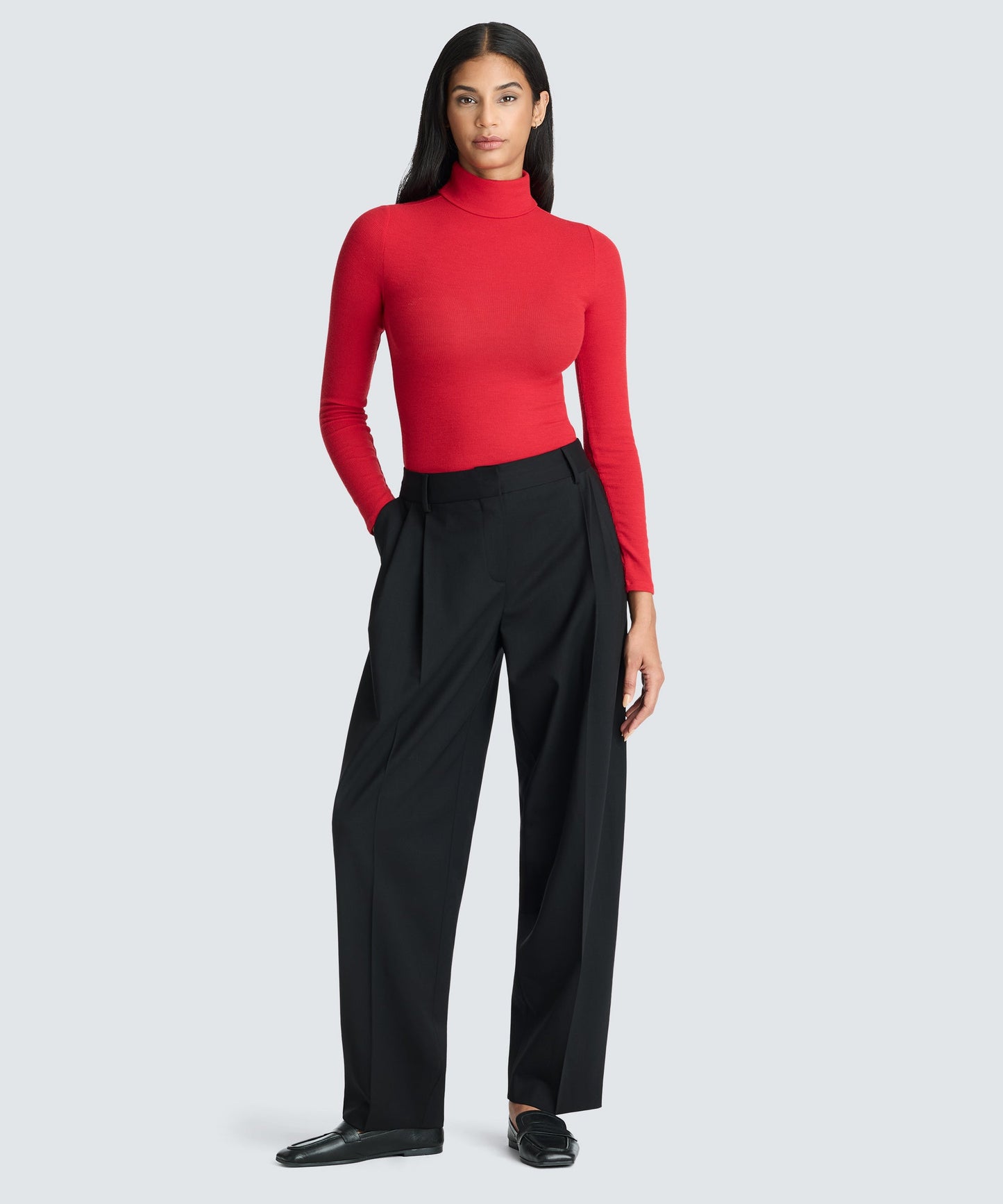 Women's Rib Turtle Neck Long Sleeve