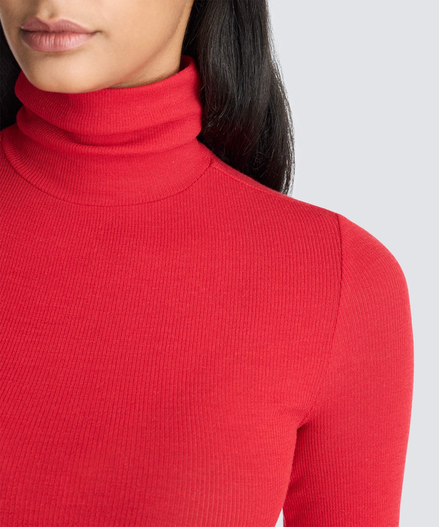 Women's Rib Turtle Neck Long Sleeve