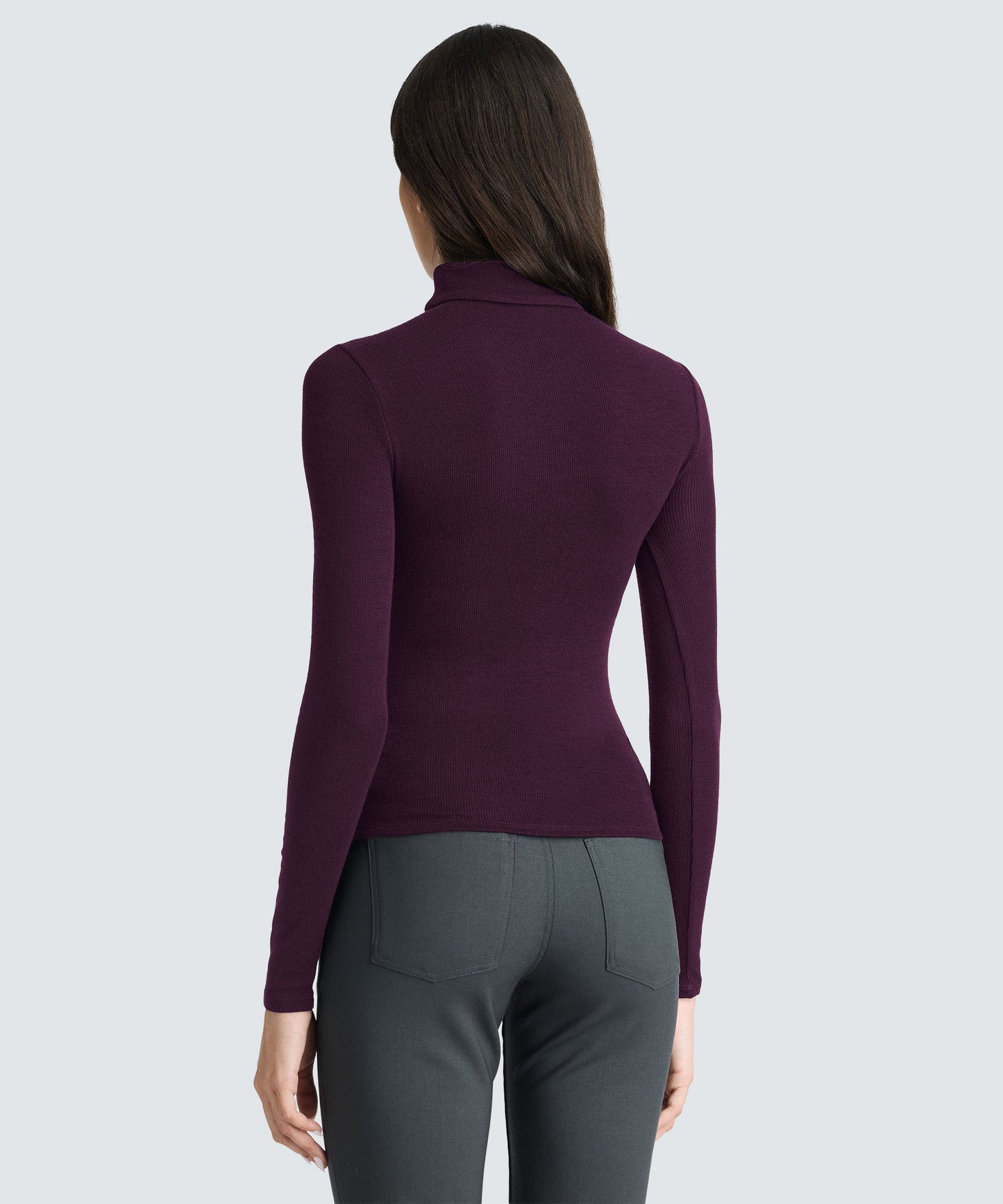 Women's Rib Turtle Neck Long Sleeve