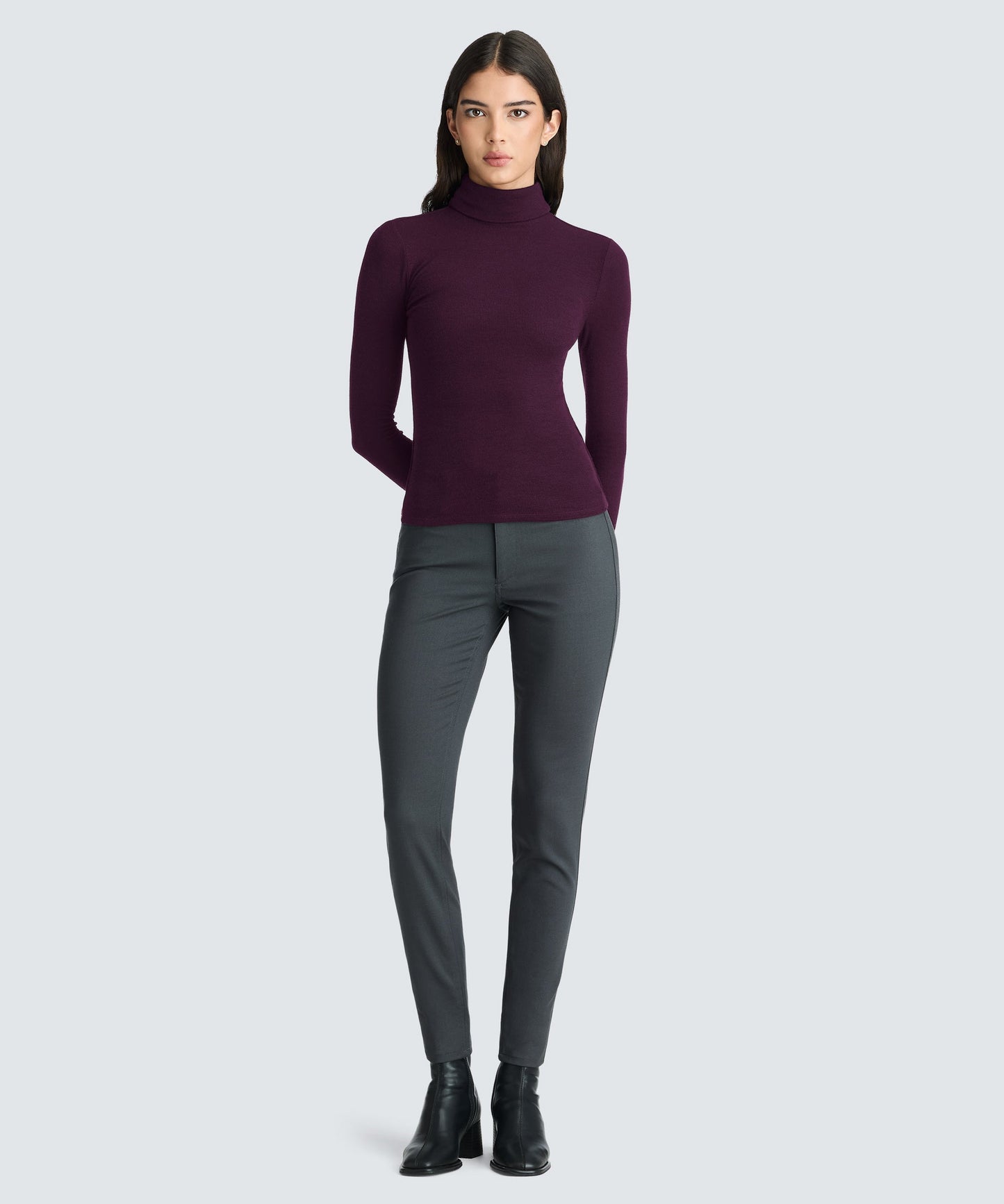 Women's Rib Turtle Neck Long Sleeve