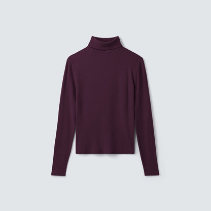 Women's Rib Turtle Neck Long Sleeve