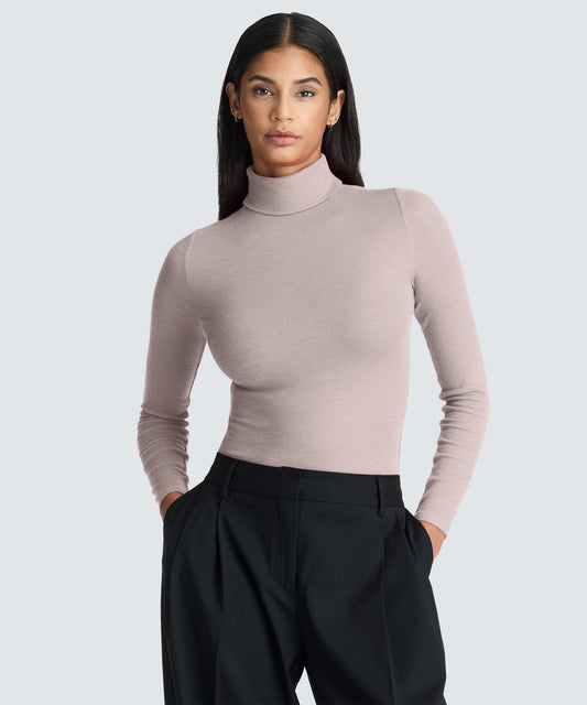Women's Rib Turtle Neck Long Sleeve
