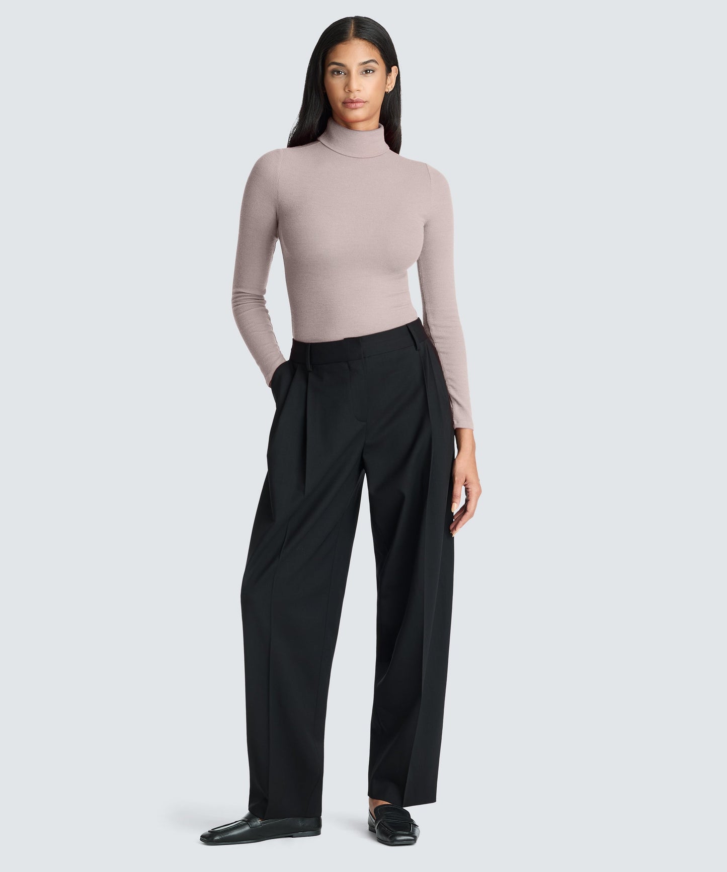 Women's Rib Turtle Neck Long Sleeve