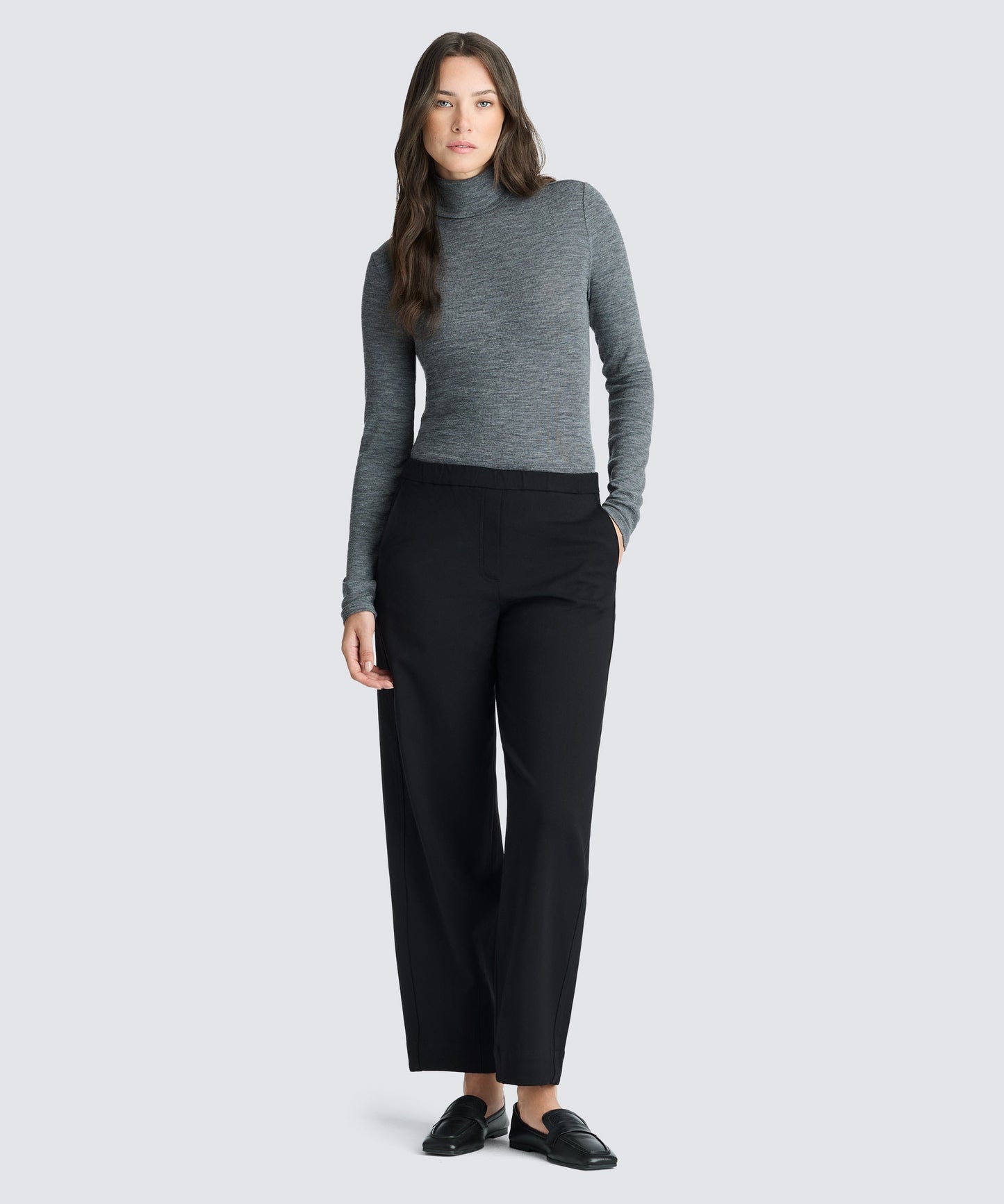 Women's Rib Turtle Neck Long Sleeve