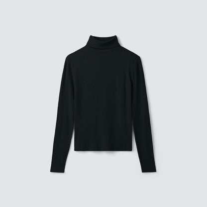 Women's Rib Turtle Neck Long Sleeve