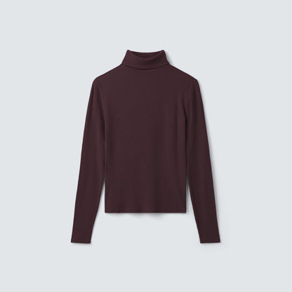 Women's Rib Turtle Neck Long Sleeve