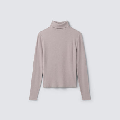 Women's Rib Turtle Neck Long Sleeve