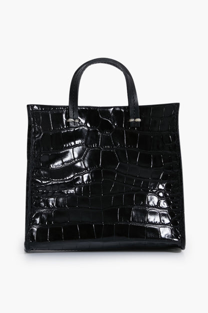 Black Croco Simple Tote Bebe