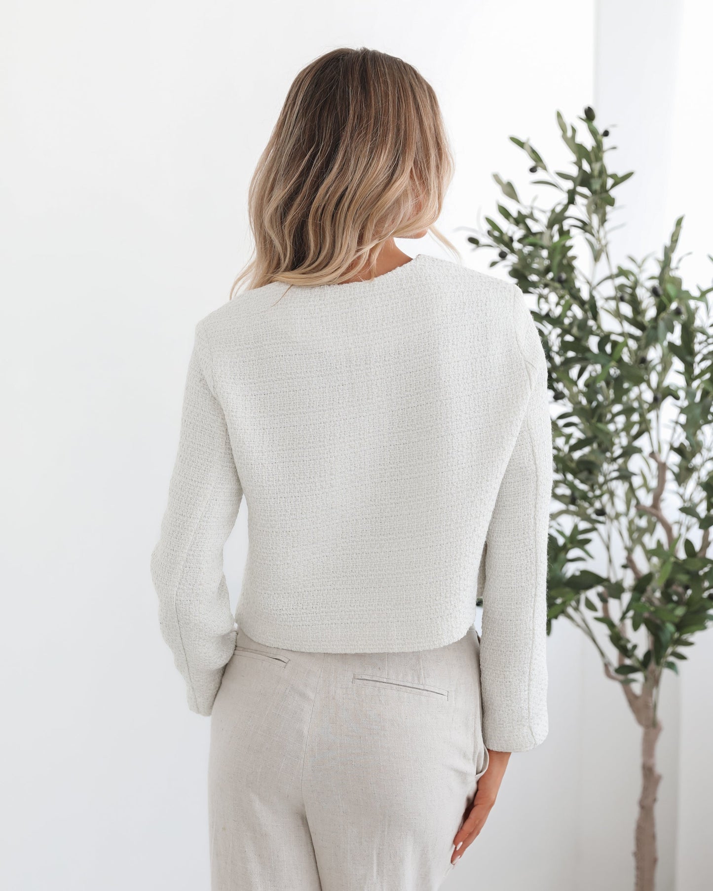 Valdivia White Jacket | Women's Cropped Jacket