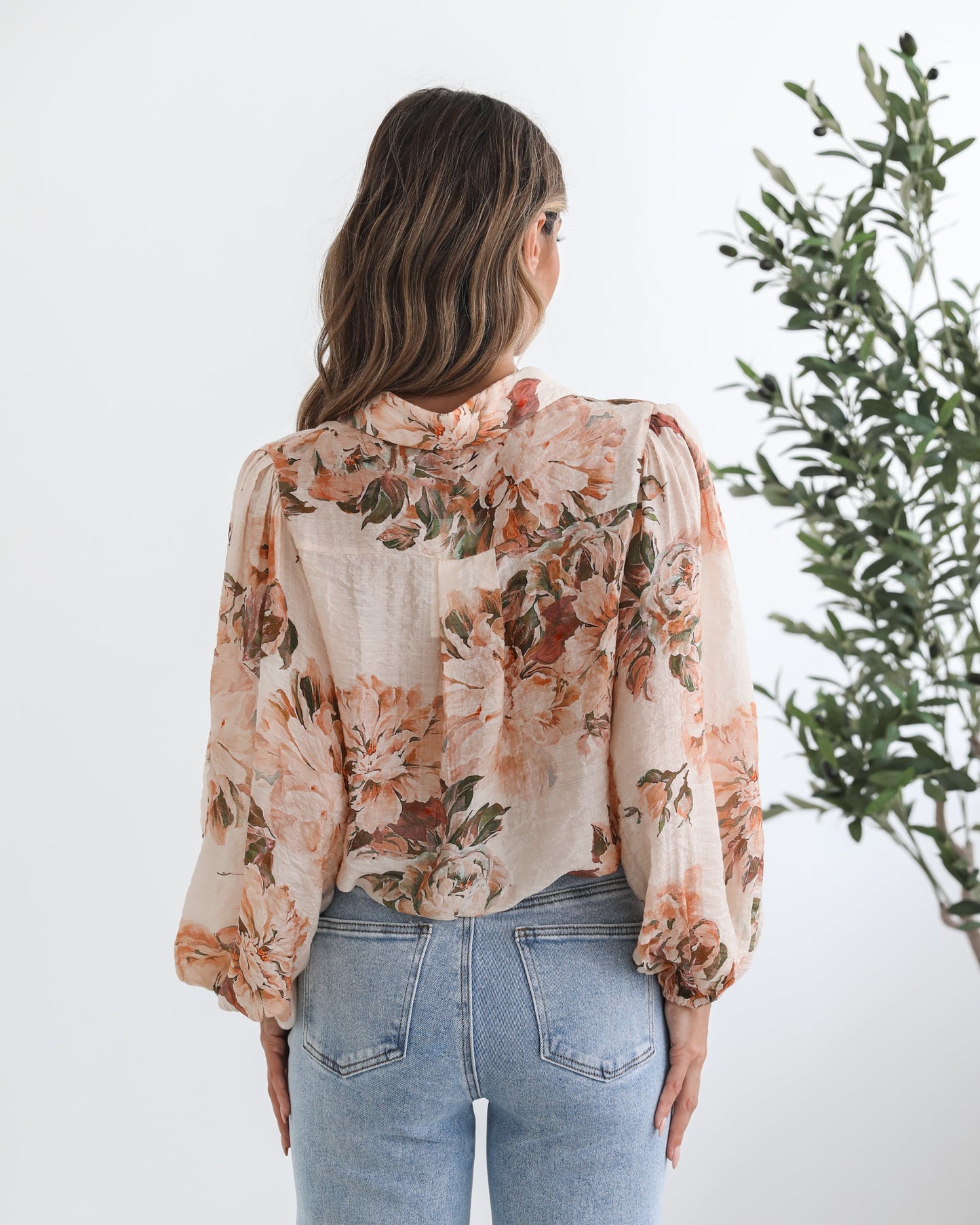Veiga Blouse - Cream Floral | Women's Floral Print Blouse