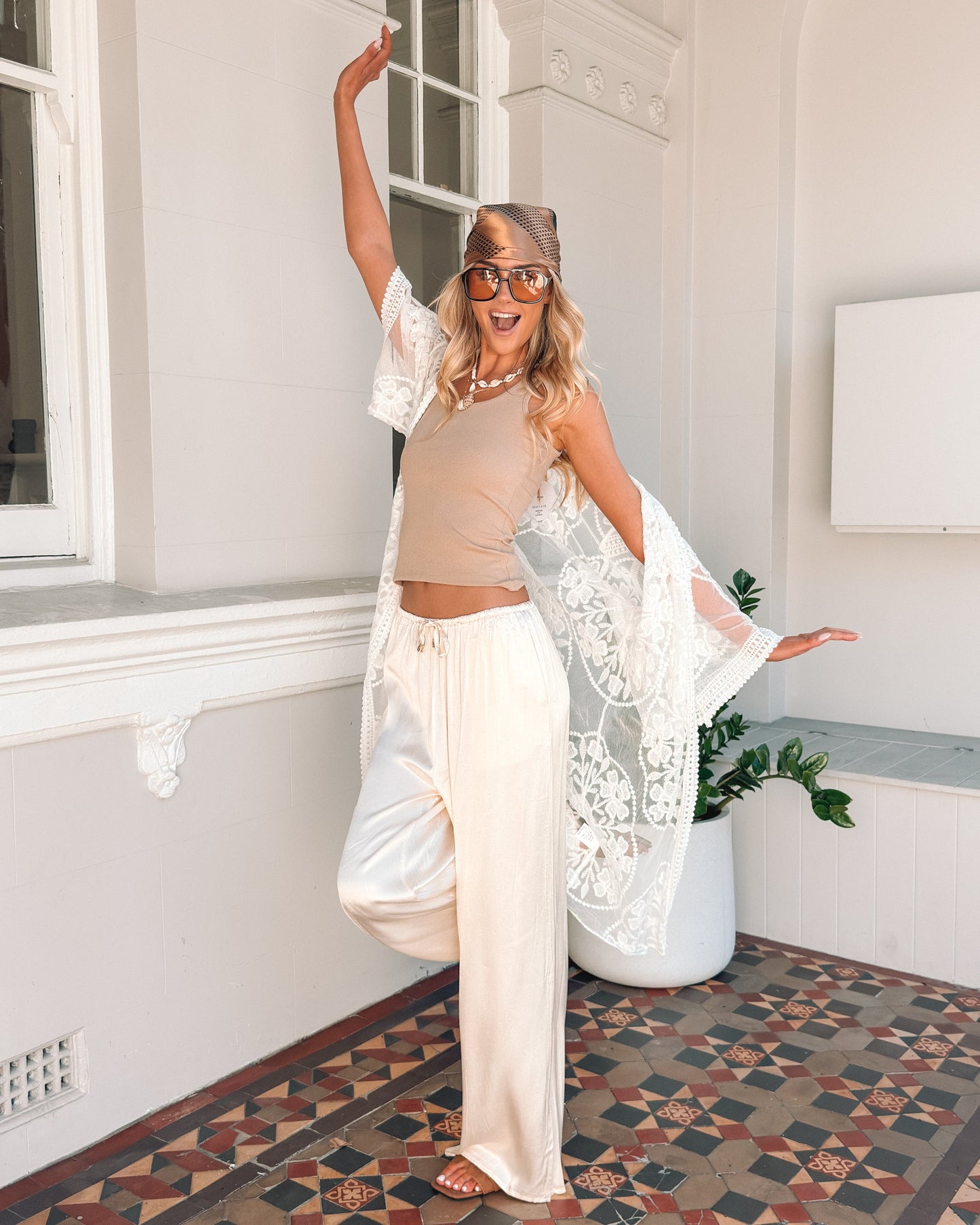 Vellora White Lace Kimono | Women's Lace Kimono