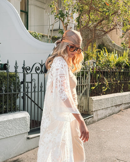 Vellora White Lace Kimono | Women's Lace Kimono