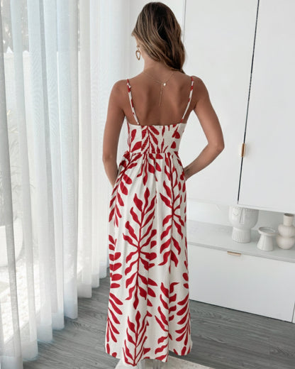 Vyraiah Red Print Dress | Women's Printed Midi Dress